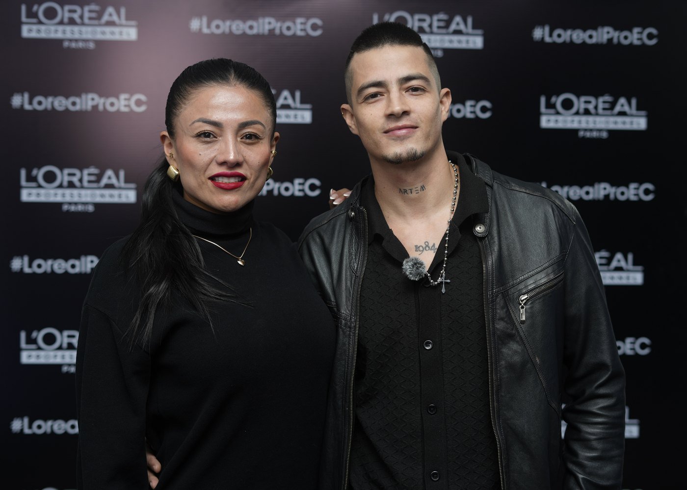 Andrea Toapanta en un evento de L'Oréal Professionnel Ecuador